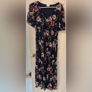 Floral Black Maxi Dress
